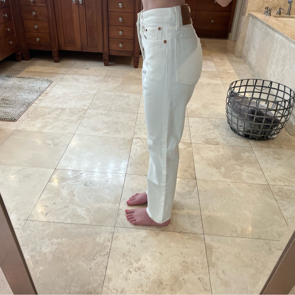 Levi’s White Wedgie Straight Leg High-Waisted Jeans